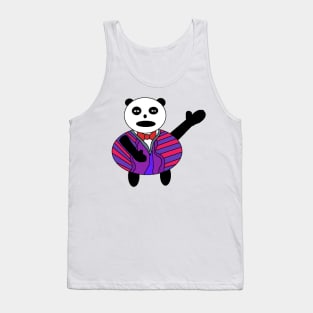 pixel art panda bear waving hi Tank Top